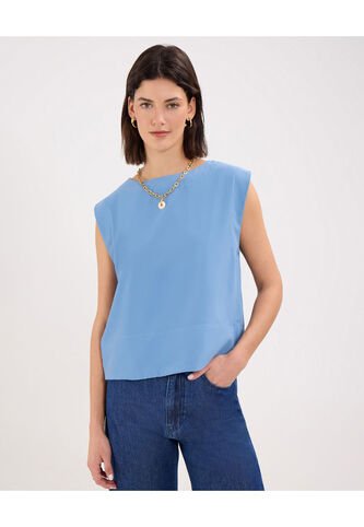 Blusa Escote Redondo  Para Mujer Azul Patprimo Patprimo