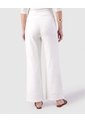 Pantalón De Bota Ancha Con Encaje Para Mujer  Para Mujer Blanco Patprimo de Patprimo