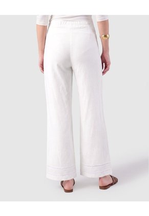 Pantalón De Bota Ancha Con Encaje Para Mujer  Para Mujer Blanco Patprimo