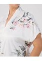 Blusa De Cuello Mao Con Escote En V  Curvy  Para Mujer Blanco Patprimo de Patprimo
