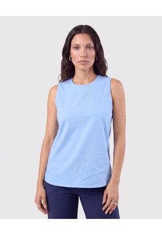 Blusa Sin Mangas Cuello Redondo   Para Mujer Azul Patprimo Patprimo
