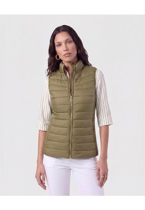 Chaleco Acolchado Con Cierre Para Mujer Verde Patprimo