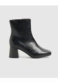 Botines Punta Cuadrada Tacón Bloque   Para Mujer Negro Patprimo de Patprimo