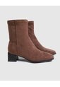 Botines Tipo Media Tacón Bloque   Para Mujer Café Patprimo de Patprimo