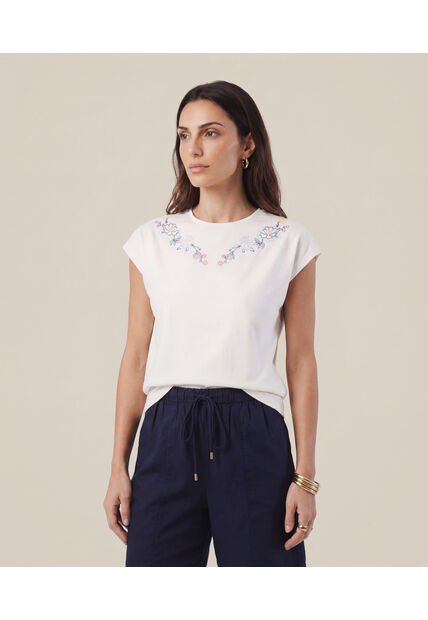 Camiseta  Para Mujer Manga Corta Moda Color Blanco Marca Patprimo #30098506