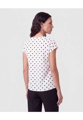 Camiseta Cuello En V Para Mujer Blanco Patprimo