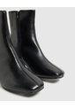 Botines Punta Cuadrada Tacón Bloque   Para Mujer Negro Patprimo de Patprimo