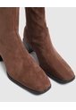 Botines Tipo Media Tacón Bloque   Para Mujer Café Patprimo de Patprimo