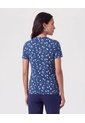 Camiseta Manga Corta Cuello Redondo   Para Mujer Azul Patprimo de Patprimo