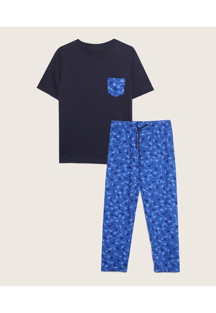 Pijama Para Niño M/C P/L Color Azul  Marca Patprimo #63040038