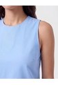 Blusa Sin Mangas Cuello Redondo   Para Mujer Azul Patprimo de Patprimo