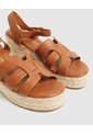 Sandalias Plataforma De Yute   Para Mujer Café Patprimo de Patprimo