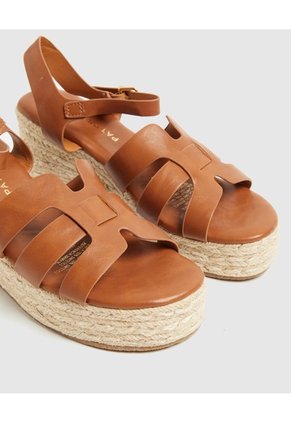 Sandalias Plataforma De Yute Para Mujer Café Patprimo