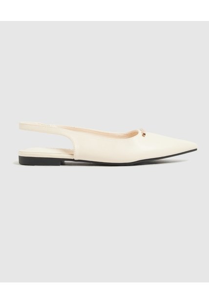 Zapato Destalonado De Punta   Para Mujer Crema Patprimo