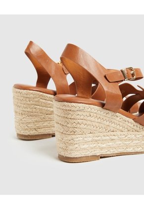 Sandalias Plataforma De Yute Para Mujer Café Patprimo