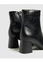 Botines Punta Cuadrada Tacón Bloque   Para Mujer Negro Patprimo de Patprimo