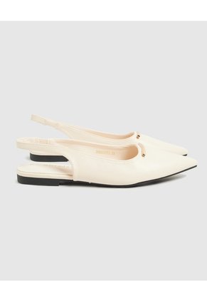Zapato Destalonado De Punta   Para Mujer Crema Patprimo