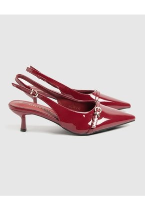 Zapatos De Tacón Destalonados   Para Mujer Vino Patprimo