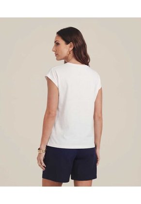 Camiseta  Para Mujer Manga Corta Moda Color Blanco Marca Patprimo #30098506