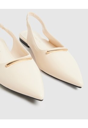 Zapato Destalonado De Punta   Para Mujer Crema Patprimo
