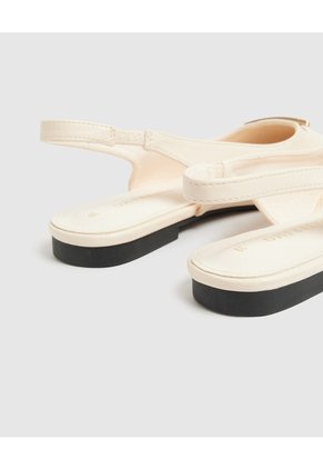 Zapato Destalonado De Punta   Para Mujer Crema Patprimo