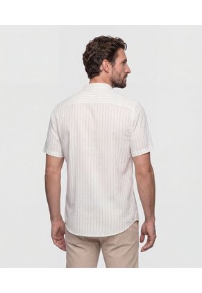 Camisa  Para Hombre Manga Corta Sin Bolsillo Cuello N Color Crema Marca Patprimo #44018339