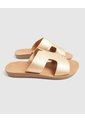 Sandalias Planas Metalizadas   Para Mujer Dorado Patprimo de Patprimo
