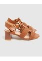 Sandalias Tiras Tejidas Tacón Bloque   Para Mujer Café Patprimo de Patprimo