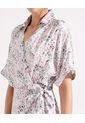 Vestido Estampado En Satín  Para Mujer Blanco Patprimo de Patprimo