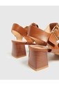 Sandalias Tiras Tejidas Tacón Bloque   Para Mujer Café Patprimo de Patprimo