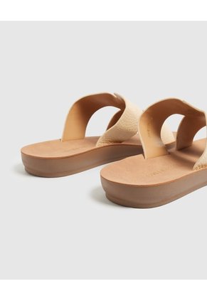 Sandalias Planas Grabado Culebra Para Mujer Crema Patprimo