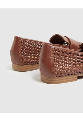 Mocasines Tejidos Texturizados   Para Mujer Café Patprimo