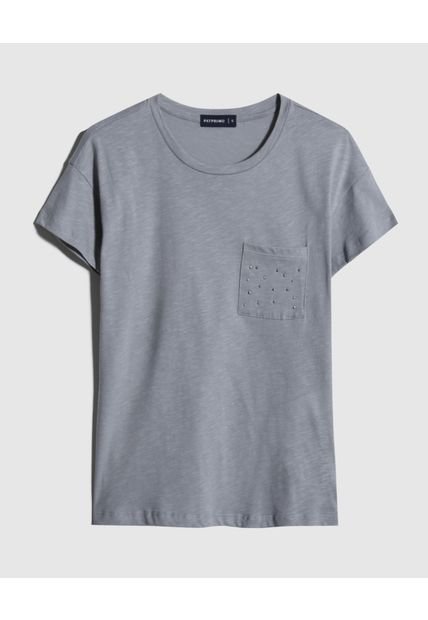 Camiseta Para Mujer Manga Corta Color Gris  Marca Patprimo #30093539