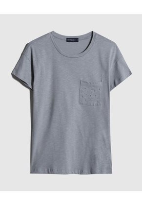 Camiseta Para Mujer Manga Corta Color Gris Marca Patprimo #30093539
