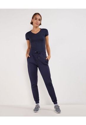 Camiseta Para Mujer Manga Corta Cuello V Color Azul Oscuro Marca Patprimo #30093431