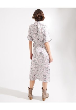 Vestido Estampado En Satín  Para Mujer Blanco Patprimo