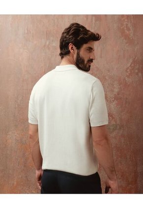 Polo  Para Hombre Cuello Tejido Sin Bolsillo Color Crema Marca Patprimo #44112790
