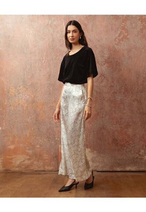 Camiseta  Para Mujer Manga Corta Cuello Redondo Color Negro Marca Patprimo #30093878