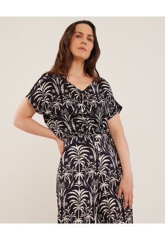 Blusa Para Mujer Manga Corta Color Negro Marca Patprimo #30123178 Patprimo