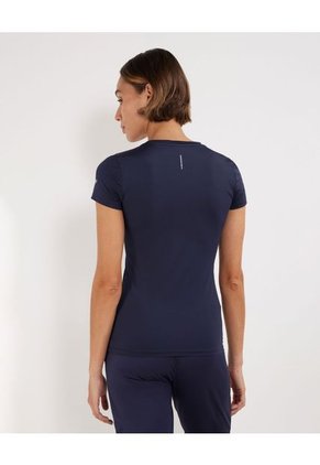 Camiseta Para Mujer Manga Corta Cuello V Color Azul Oscuro Marca Patprimo #30093431