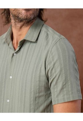 Camisa  Para Hombre Manga Corta Sin Bolsillo Cuello Casual M Color Verde Marca Patprimo #44013177