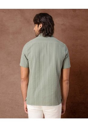 Camisa  Para Hombre Manga Corta Sin Bolsillo Cuello Casual M Color Verde Marca Patprimo #44013177