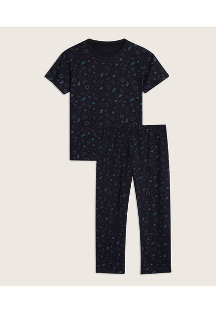 Pijama Para Niño M/C P/L Color Azul  Marca Patprimo #66040066