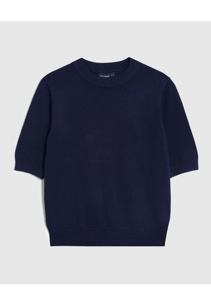 Camiseta Unicolor Manga Corta   Para Mujer Azul Patprimo