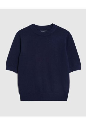 Camiseta Unicolor Manga Corta Para Mujer Azul Patprimo
