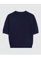 Camiseta Unicolor Manga Corta   Para Mujer Azul Patprimo de Patprimo