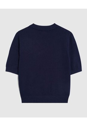 Camiseta Unicolor Manga Corta Para Mujer Azul Patprimo
