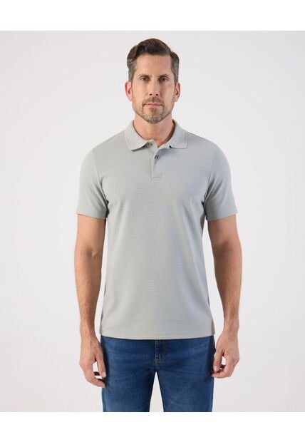 Camisa Polo Micro-Rayas Tejido Piqué   Para Hombre Gris Patprimo