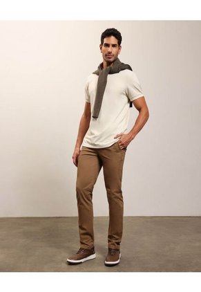 Polo Cuello Neru Slim Fit   Para Hombre Beige Patprimo