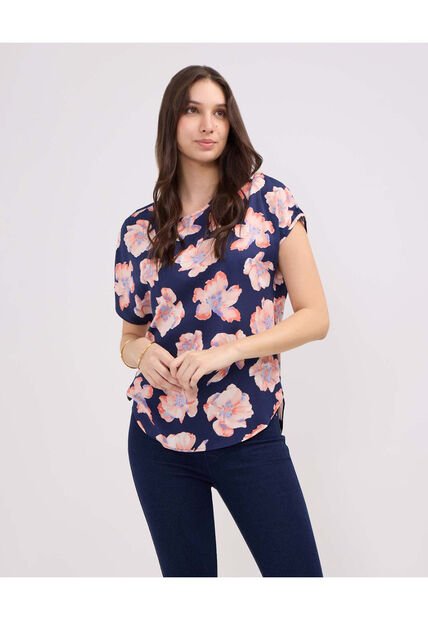 Blusa Para Mujer Manga Corta Color Azul Oscuro Marca Patprimo #30123357